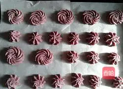 Illustration of how to make butter purple sweet potato cookies 12
