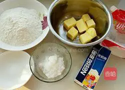 Cream Illustration of how to make cookies 1