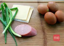 Cheese Illustration of how to make thick egg roast 1