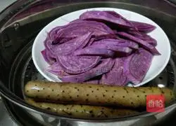 Illustration of how to make purple sweet potato and yam cake 2