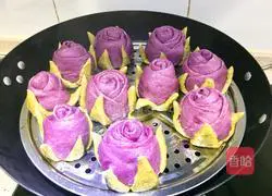 Purple potato rose roll recipe 14