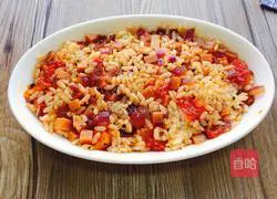 Illustration of tomato and cheese baked rice 9