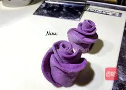 Illustration of how to make steamed buns with purple sweet potato flowers 5