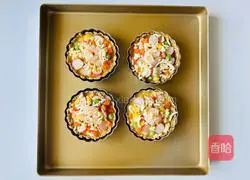 Illustration of how to make low-calorie, low-fat and high-protein savory shrimp, crab and oatmeal tarts 5