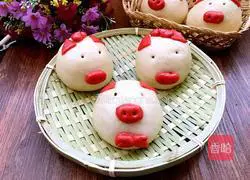 Illustration of how to make piggy bean paste buns 17