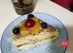 Illustration of homemade chiffon cake filled with cream 12