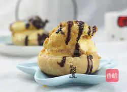 Illustration of how to make ice cream puffs 1