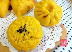 Illustration of how to make pumpkin noodle walnut brown sugar buns 23