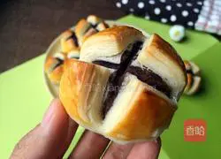 Illustration of making bean paste open cake 22