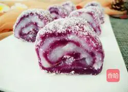 Yam and Purple Sweet Potato Cake Recipe Illustration 13