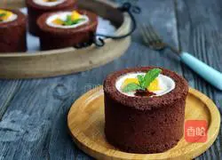 Illustration of how to make cocoa cup cake (raspberry yogurt filling) 18