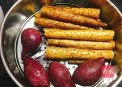 Purple sweet potato and yam cake recipe 1