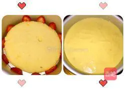 Mango Strawberry Mousse Cake Recipe Illustration 4