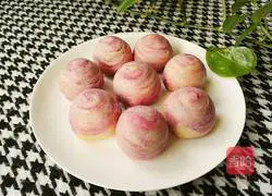 Illustration of how to make purple potato and red bean cake 20