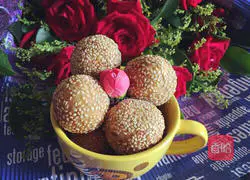 Illustration of how to make bean paste and sesame balls 8