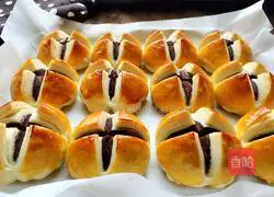 Illustration of how to make bean paste open cake 21