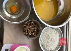 Illustration of how to make walnut biscuits 1