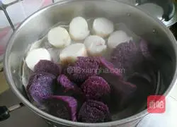 Illustration of how to make Mi Lian purple sweet potato and yam puree 2
