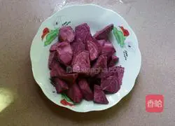 Purple sweet potato and yam porridge recipe 2