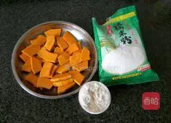 Illustration of making glutinous rice pumpkin 1