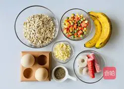 Illustration of how to make low-calorie, low-fat and high-protein savory shrimp, crabmeat and oatmeal tarts 1