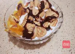 Illustration of how to make fruit biscuits and yogurt 7