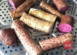 Illustration of how to make purple sweet potato and yam cake 1