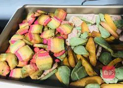 Illustration of how to make rainbow cookies 8