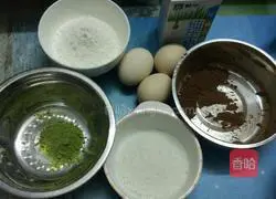 Illustration of how to make camouflage chiffon cake 1