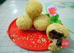 Illustration of how to make bean paste sesame balls 13