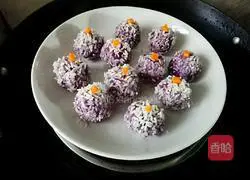 Illustration of how to make purple sweet potato and glutinous rice balls 6