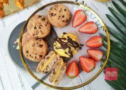 Illustration of how to make mango ice cream sandwich cookies 6