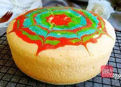 Rainbow Illustration of how to make chiffon cake 18