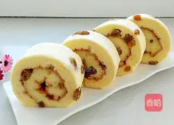 Illustration of how to make raisin jam cake roll 22