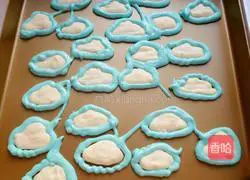 Blue sky and white clouds cake roll recipe illustration 7