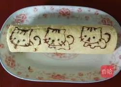 Cat Cake Roll Recipe Illustration 16