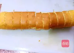 Illustration of how to make cream cake roll 19