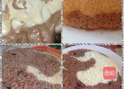 Illustration of how to make two-color chiffon cake 5