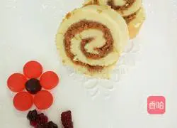 Illustration of how to make meat floss cake rolls 21