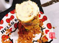 Illustration of how to make chive and meat floss cake rolls 19