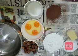 Hazelnut cream filled chocolate layer cake Illustration of how to make a layer cake (6 inches) 1