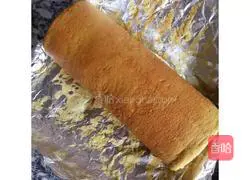 Matcha honey bean cake Illustration of how to make a roll 4