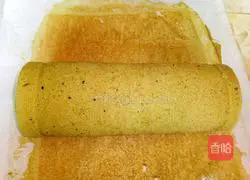 Illustration of how to make matcha cream cake roll 21