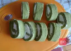Illustration of how to make matcha cake roll 19