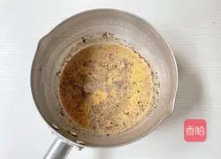 Illustration of how to make caramel black tea cheesecake 6