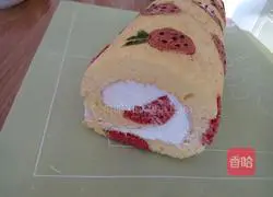 Strawberry Painted Cake Roll Recipe Illustration 16