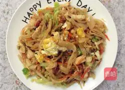 Illustration of how to make fried chicken and vegetable pancakes 3