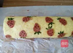 Strawberry Painted Cake Roll Recipe Illustration 15