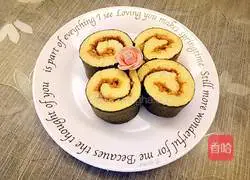 Illustration of how to make meat floss and seaweed cake rolls 21