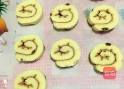 Illustration of how to make raisin cake roll 17